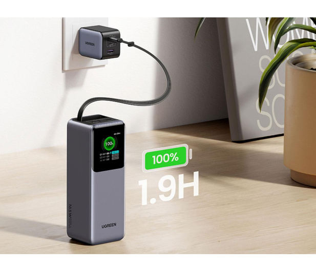 UGREEN Powerbank 20000mAh PB726USB + USB-C165W z kablem szary - 1417004 - zdjęcie 3